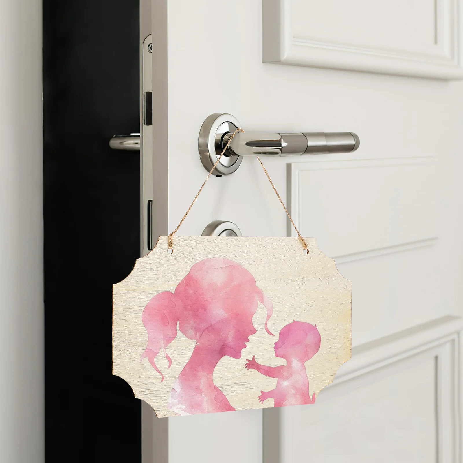 

4Pcs Hanging Wood Signs Blank Wooden Plaques Front Door Decor Unfinished Wood Craft Blanks Blank Wooden Craft Plaque