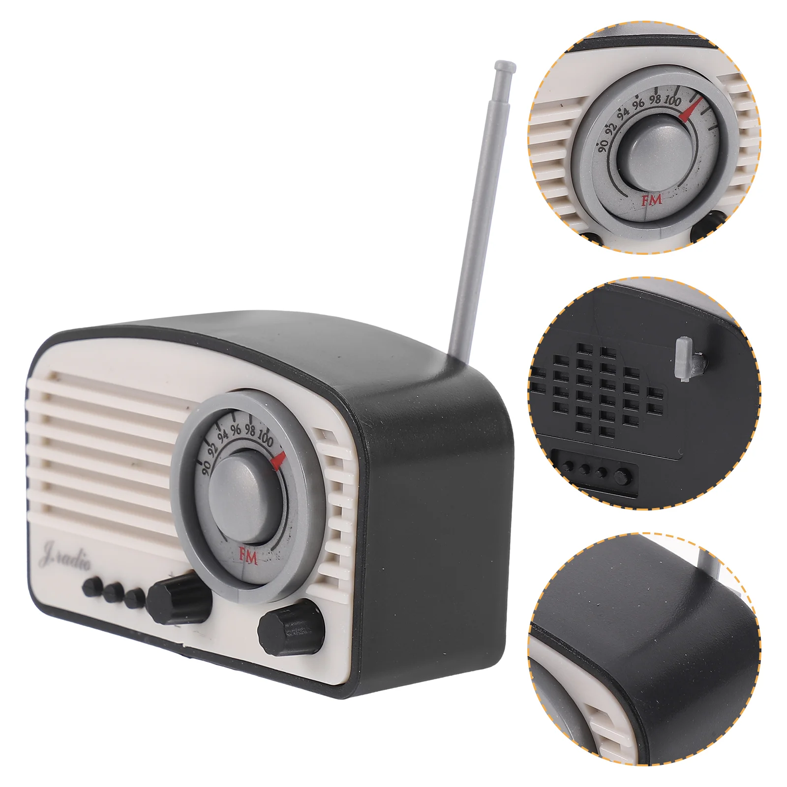 Dollhouse Mini Retro Radio Simulation Model (Black) 1pc Vintage Miniature Models Crafts