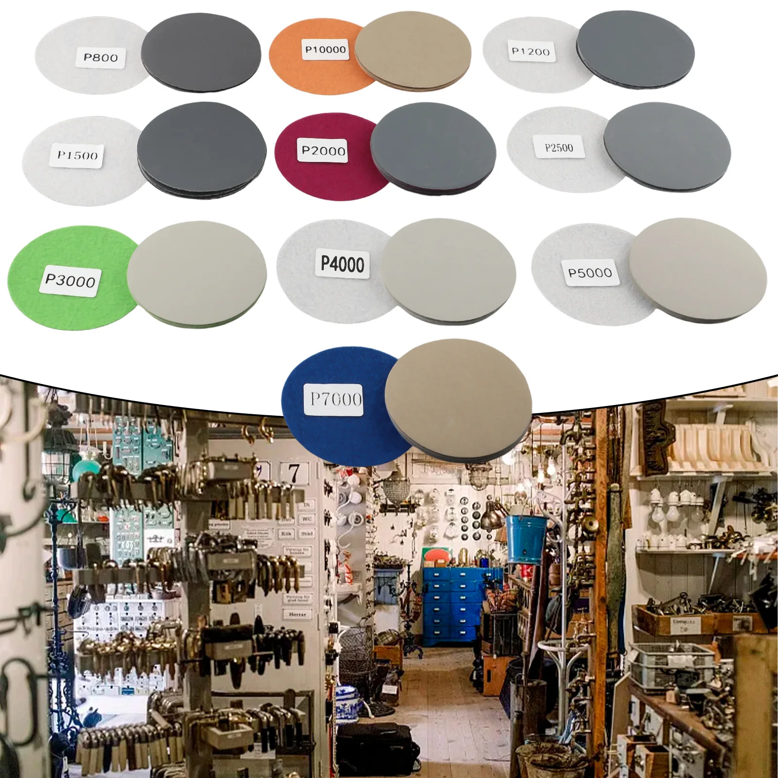 50Pcs 3inch 75mm Round Sandpaper Wet Dry Sanding Disc Sand Sheet Pad 800-10000 Grit Metal Polishing Pad Grinding Tool