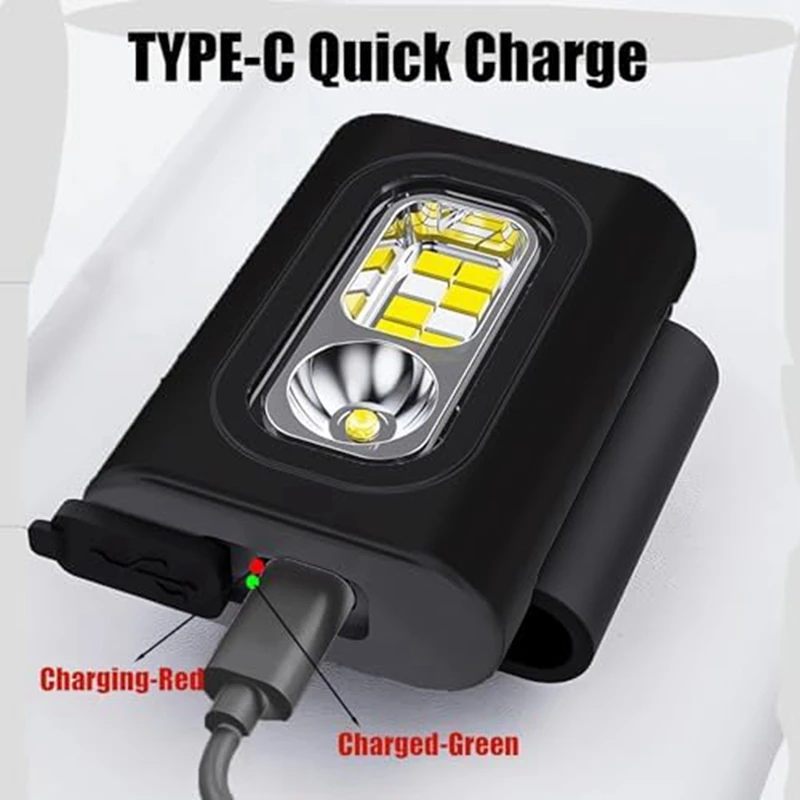 Набор из 2 ходовых огней для бега, прочных фонарей для бега, сильной магнитной светодиодной лампы с зажимом, нагрудный фонарь 1200 люмен, прочный для кемпинга