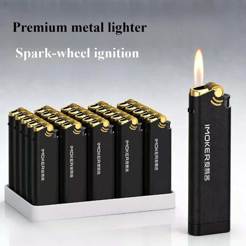 Matte Black Metal Open-Flame Lighter – Portable Cigar Lighter & Fire-Starting Tool for Camping and Picnics (Logo / Wholesale)