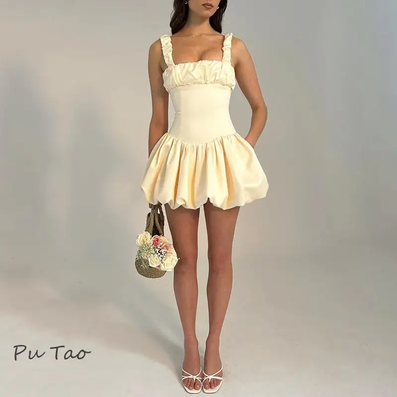 

PuTao Corset Short Homecoming Dresses Fashion Spaghetti Strap A-line Summer Prom Dresses Women Elegant Party Dress Mini Vestidos