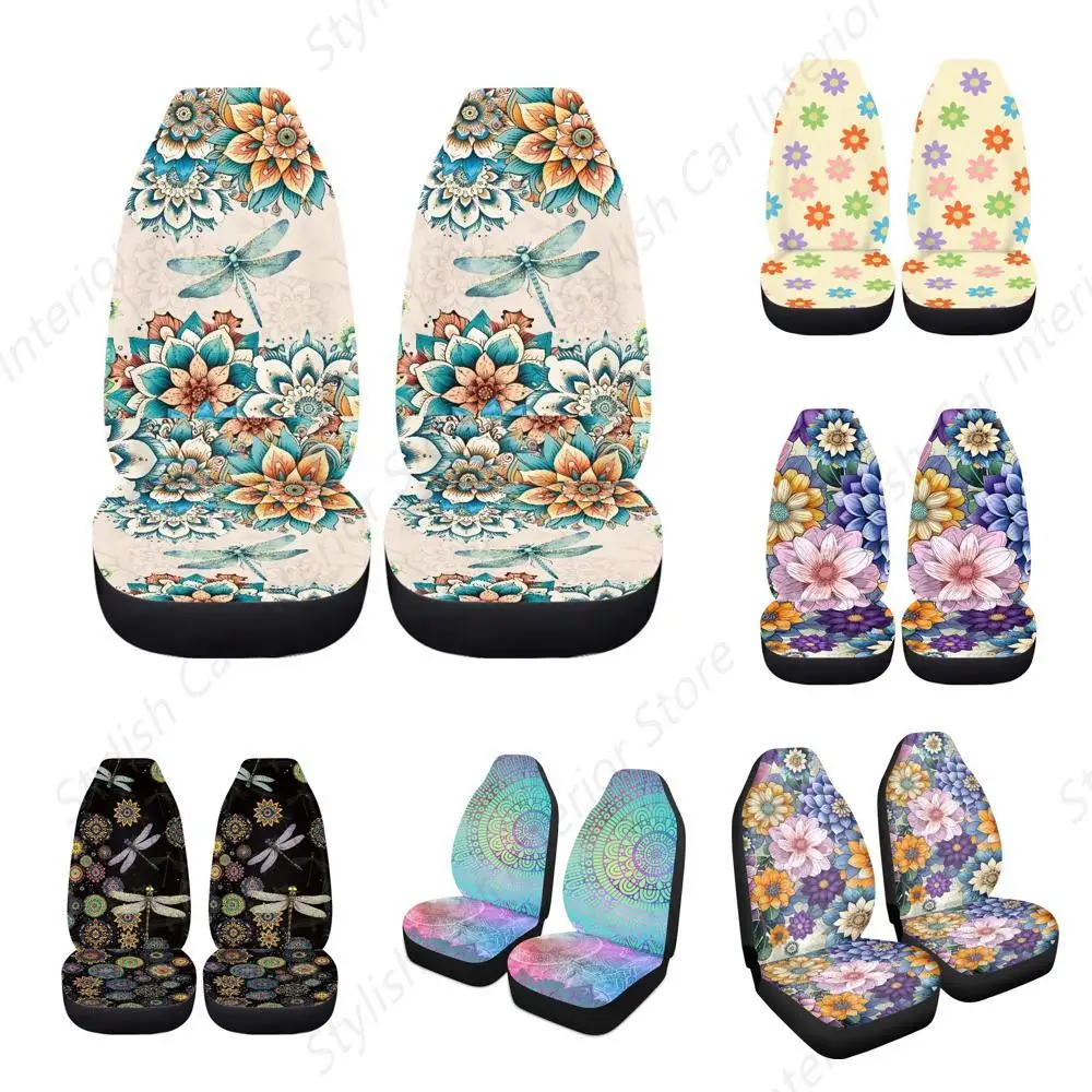 

Bohemian Dragonfly Automotive Seat Covers for Cars Truck and SUV，Boho Car Seat Covers for Front Seats,Driver Seats Protection
