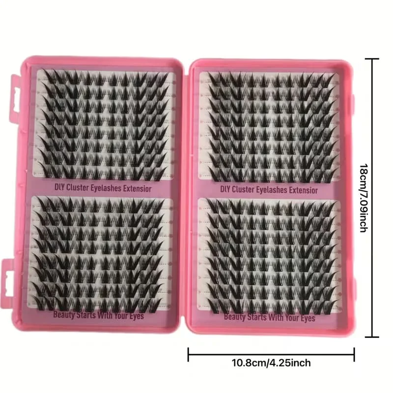 Anime-style Curled Lashes, Natural Pointed Cluster Lashes, Slender Korean-style Makeup Lashes, 256 Cartoon-style False Lashes