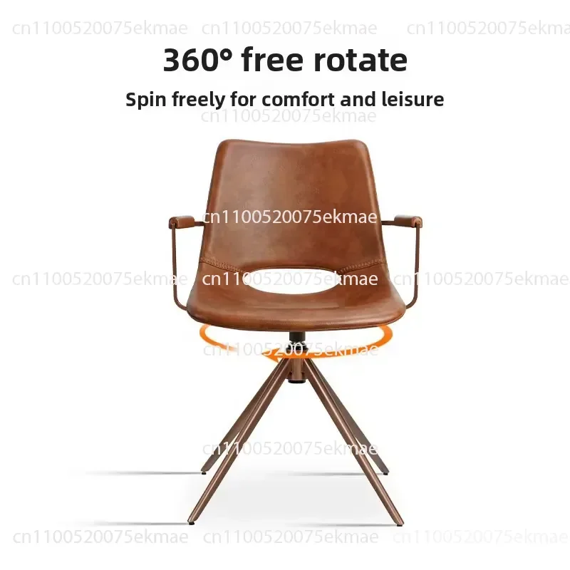Deluxe Office Computer Chair Home Study Dressing Chair Rotating PU Backrest Armrest Ergonomic