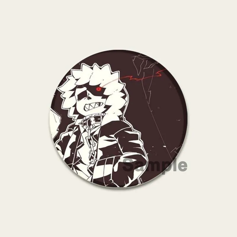 Killer Sans HD Print Brooches for Backpack Anime Figure Pins Cartoon Cosplay Badge Accessories Clothes Decoration Handmade Gift