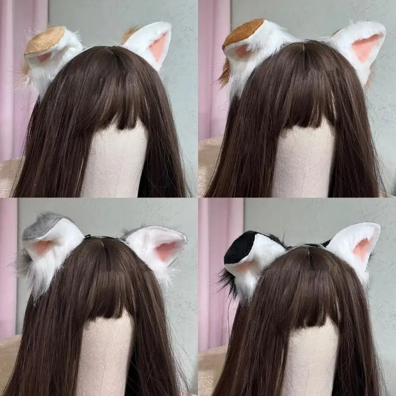 

10CE Plush Dog Ears Headband Comfortable Headwear for Unique Fashion Statements