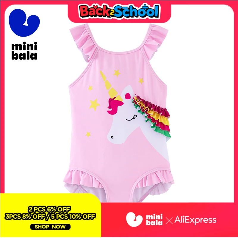 

Мини-купальник Bala для девочек, лето 2025, новый легкий цельный детский купальник с защитой от солнца UPF50 +