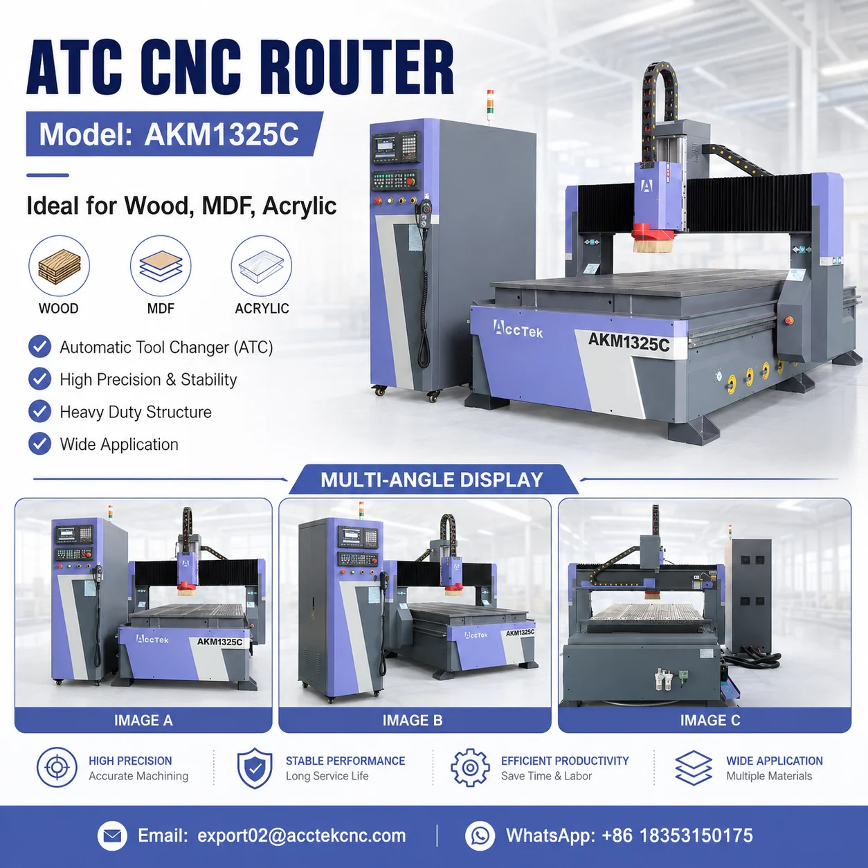3 Axis ATC CNC Router 1325 Vacuum Table 9kw Spindle Wood Cnc Router Engraving Cutting Machine with auto tools Changers