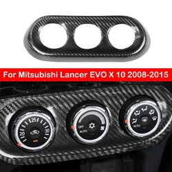 For Mitsubishi Lancer EVO X 10 2008-2015 Real Carbon Fiber Car Console Dashboard AC Panel Gauge Pod Pointer Cover Trim Frame