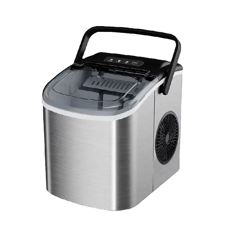 حار بيع الفولاذ المقاوم للصدأ 1.2L صانع الثلج الكهربائية المنزل 12 كجم كونترتوب 6 دقائق 9 رصاصة على شكل آلة صنع مكعبات الثلج