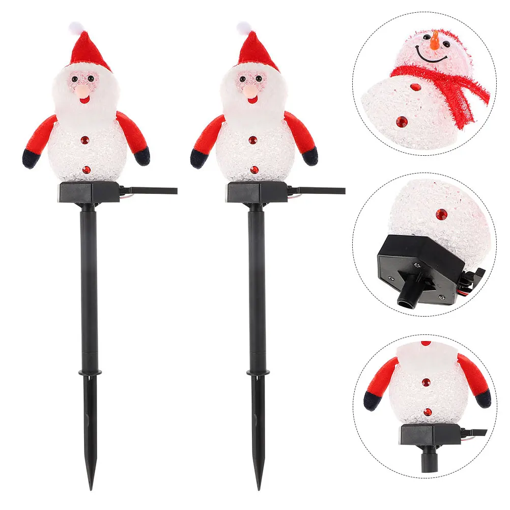 

2Pcs Solar Lamp Red Lawn Ground Inserting Light Color Durable Christmas Lawn Decoration Outdoor Garden Yard Xmas Light Scene