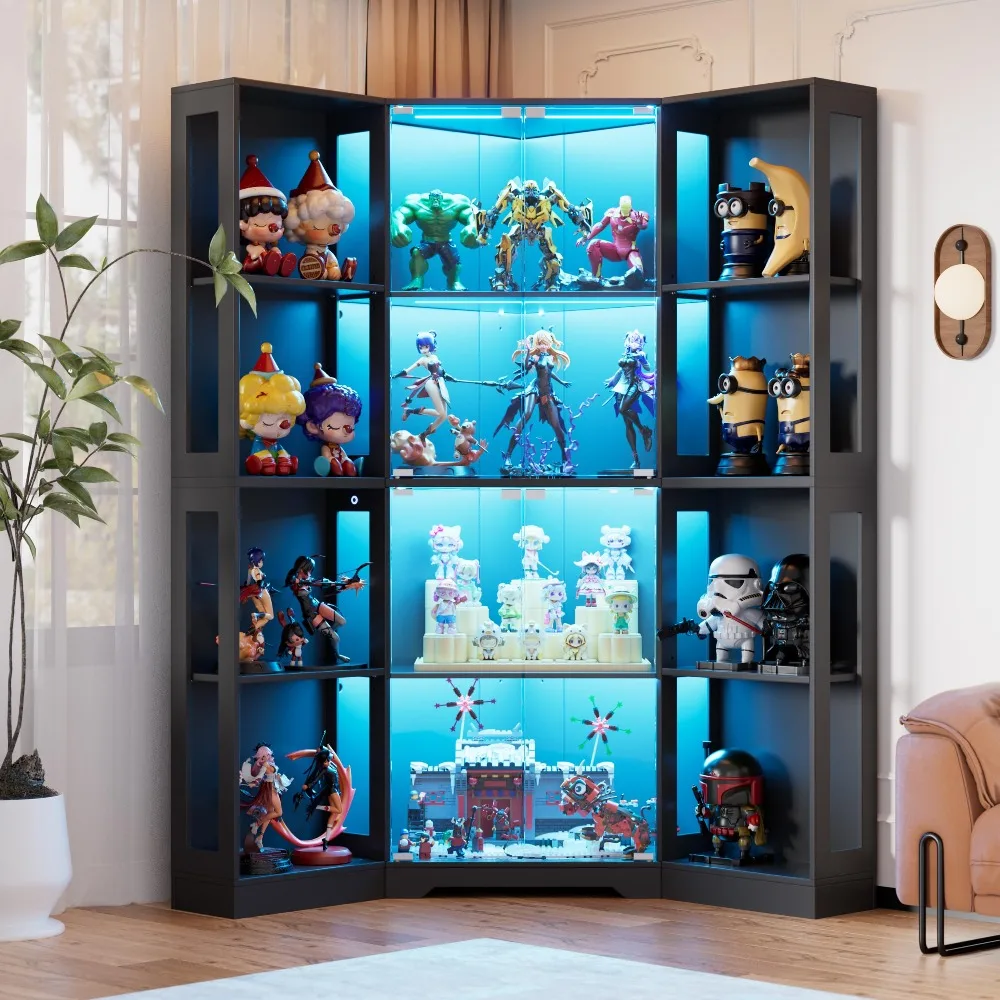 Corner Display Curio Cabinet with Glass Doors,65