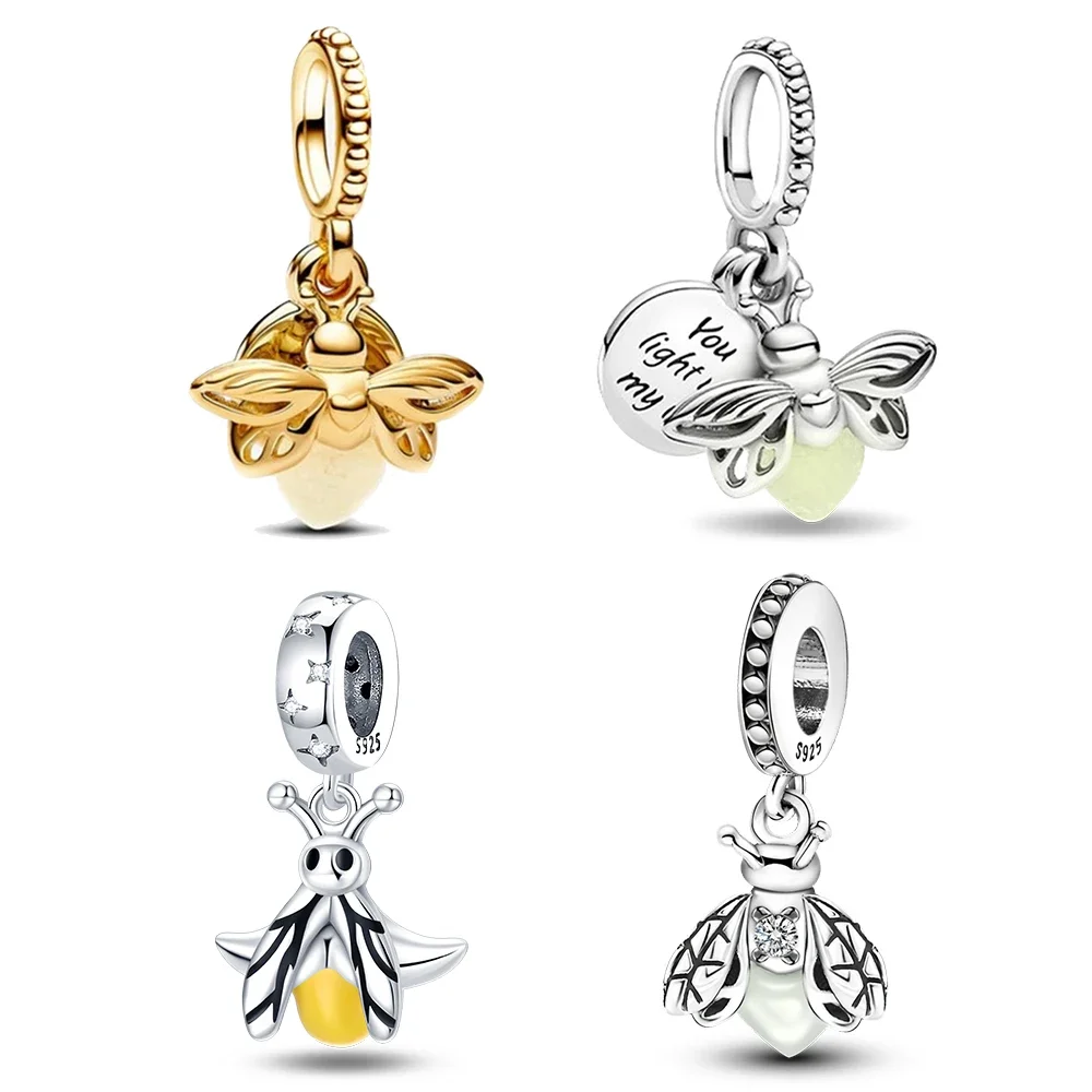 925 Sterling Silver Luminous Firefly Pendant For Original 925 Bracelet Necklace Jewelry Making