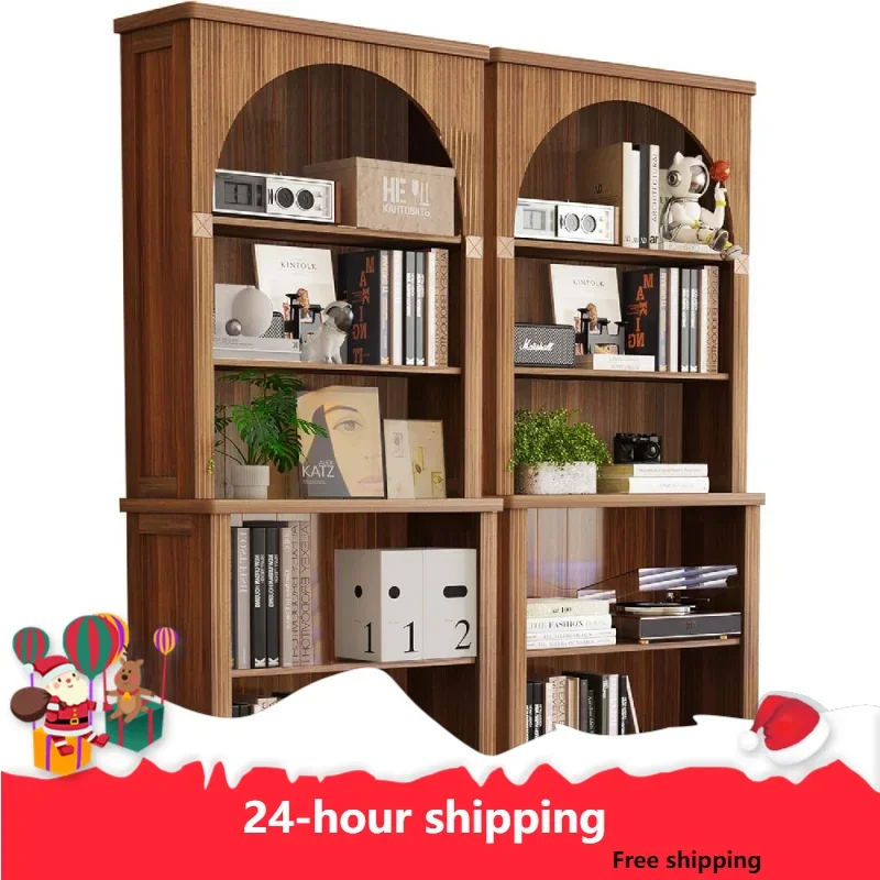 

71" Tall Narrow Bookshelf, Modern 5-Tier Arched Bookshelf, Arched Narrow Bookcase With Open Display Storage Shelf For Office, Li