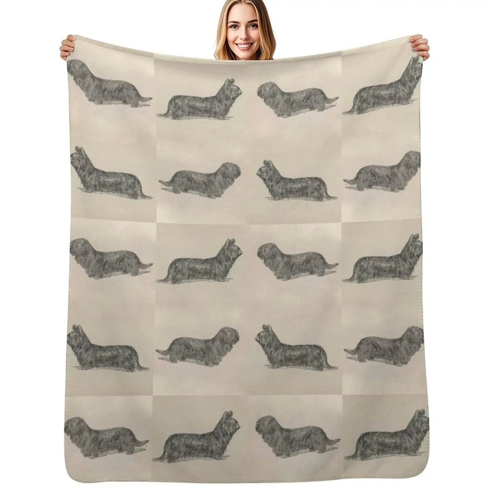 Vintage Skye Terriers Throw Blanket wednesday Plaid Heavy Thins Bed covers Decoratives Blankets