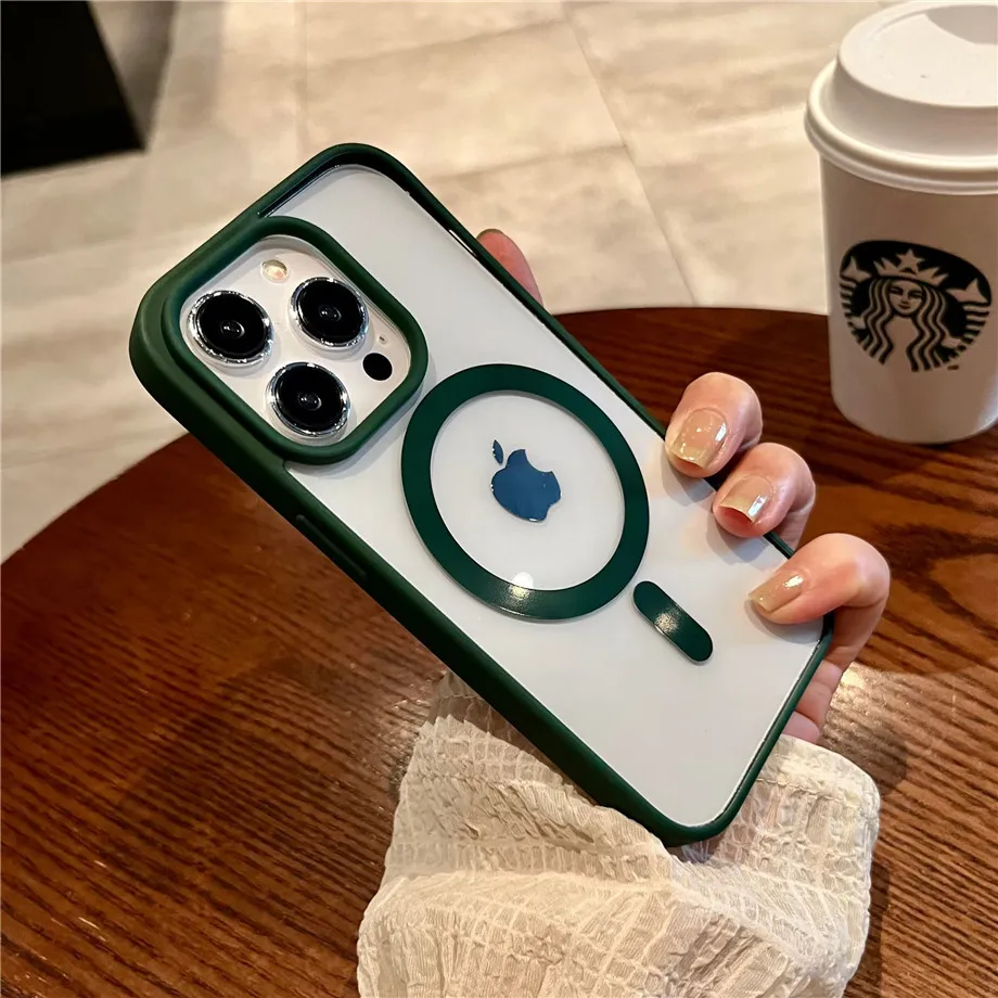Luxuriöse magnetische kabellose Ladung für Magsafe-Hülle für iPhone 16 15 14 Plus 13 12 11 Pro Max, stoßfeste transparente Stoßstangenabdeckung – Detail 9