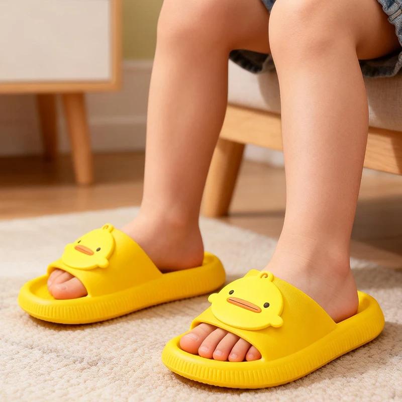 Kid Slippers Summer Outings Wearing Cute Cartoon Slippers Boys Soft Soled Bathroom Slippers 2-8 Years Old Girls Home Slippers