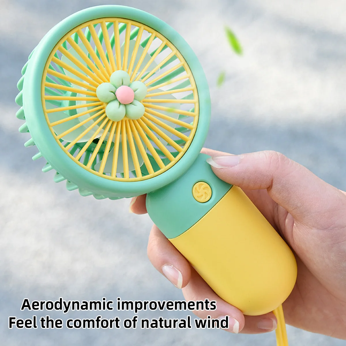 Mini ventilador de mano recargable por USB, ventilador de refrigeración portátil para exteriores con forma de fruta bonita de dibujos animados de verano, varios estilos disponibles