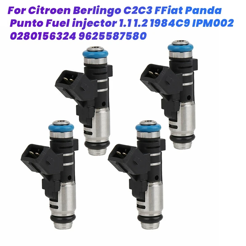 

4Pc New Petrol Fuel Injector Nozzle 0280158057 For Fiat Peugeot 206 Citroen C2 C3 Partner 1.1 IPM002 1984.C9 0280156324