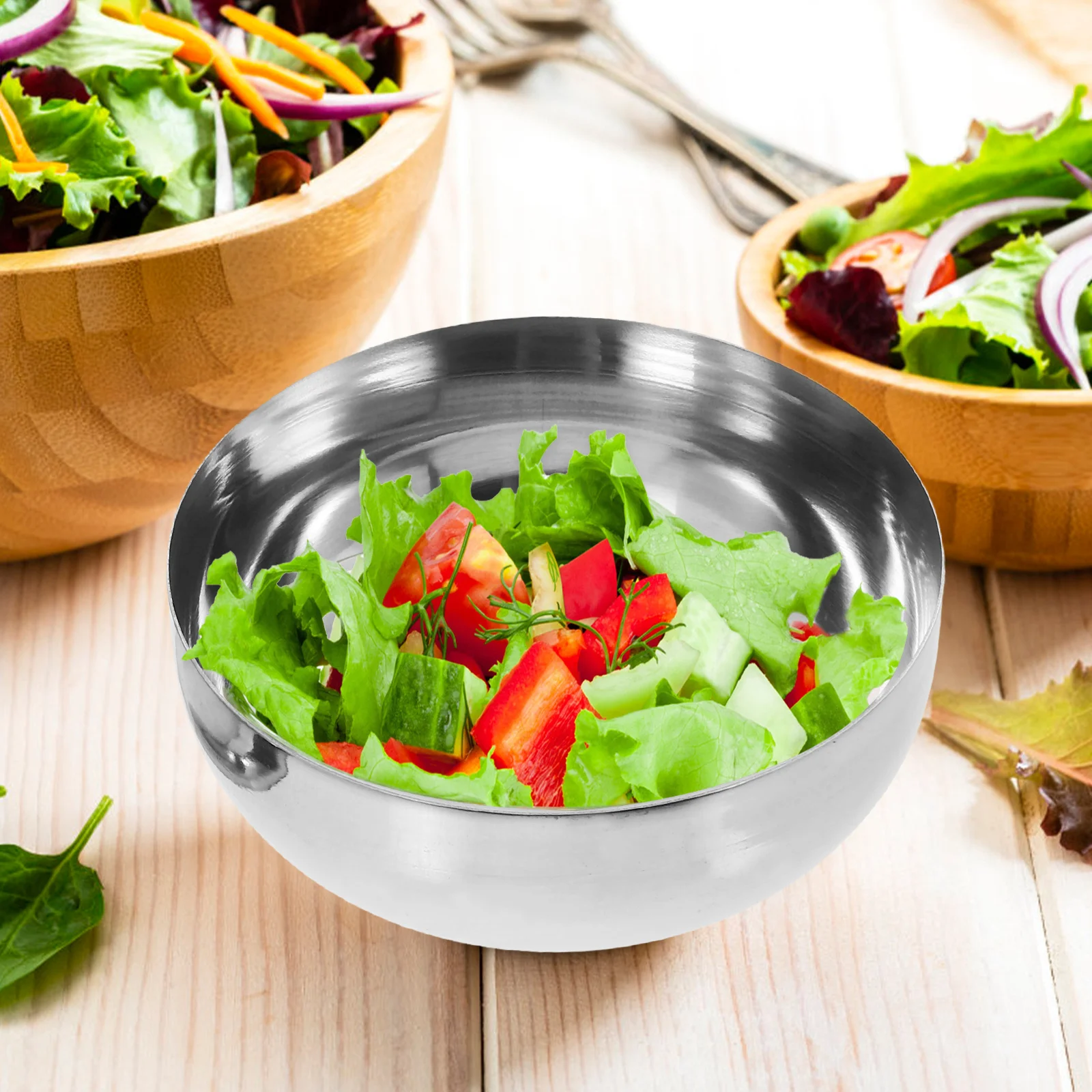 

Thickened Stainless Steel Soup Rice Bowl Single-Layer Lid Korean Ramen Noodle Bowl Multipurpose Camping Kitchen Restaurant