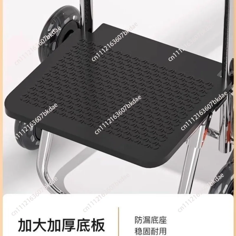 Foldable Shopping Trolley Lightweight Portable Stair Climbing Cart Home Grocery Luggage Pull Rod Cart for Elderly