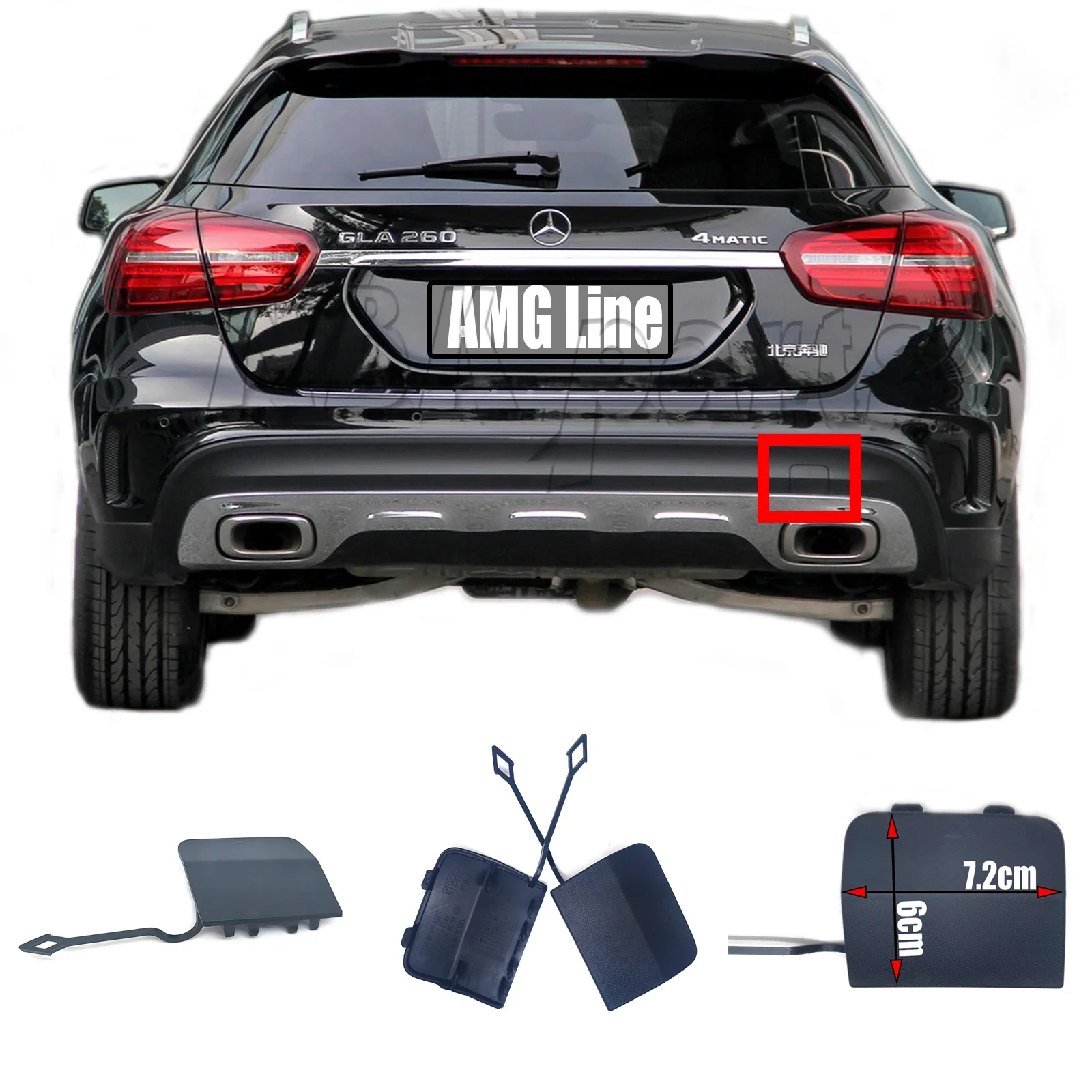 غطاء السحب الخلفي لمرسيدس بنز ، غطاء السحب ، خط AMG Facelift X156 من GLA ، من من أجل 45 ، A1568854601 ، 17-20