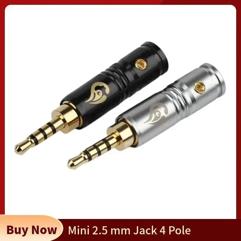 Mini 2.5mm Jack 2.5 Audio Plug Metal 4 Pole Speaker Terminal Earphone Repair Male For Soldering HiFi Headphone Wire Connector