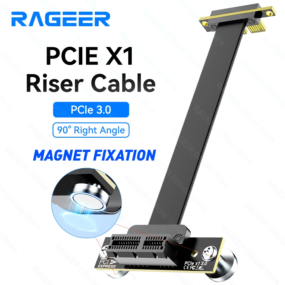 RAGEER PCIe 3.0 X1 to M.2 NVMe Extension Cable PCIE Converter with 90° Cable Works PCIE X1 Extension Riser Card for WiFi Card