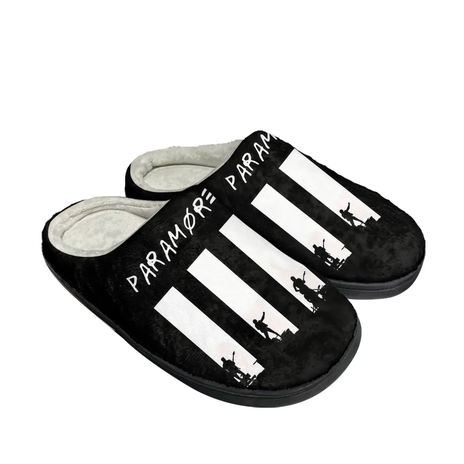 Pantuflas de algodón para el hogar de la banda Paramore, pantuflas de felpa para hombre y mujer, pantuflas casuales para dormitorio, zapatos térmicos para mantener el calor, pantuflas de interior personalizadas