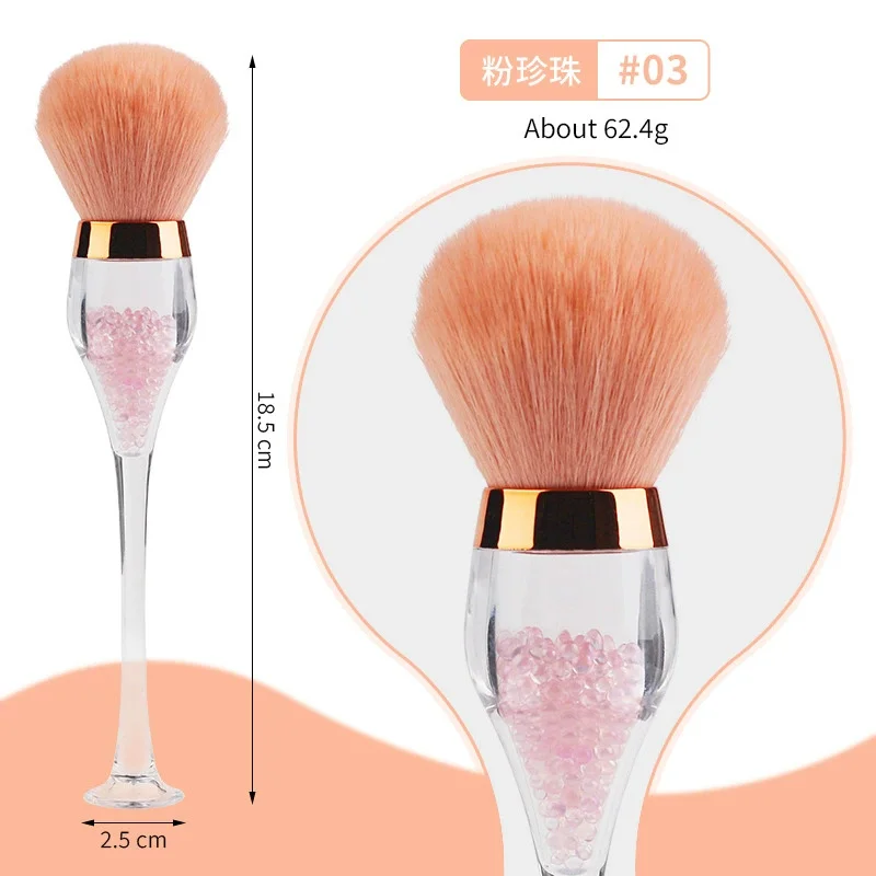

Portable Soft Bristle Nail Dust Brush Large Makeup Blush Brush DIY Manicure Art Cleaning Tool Nail Dust Cleaner