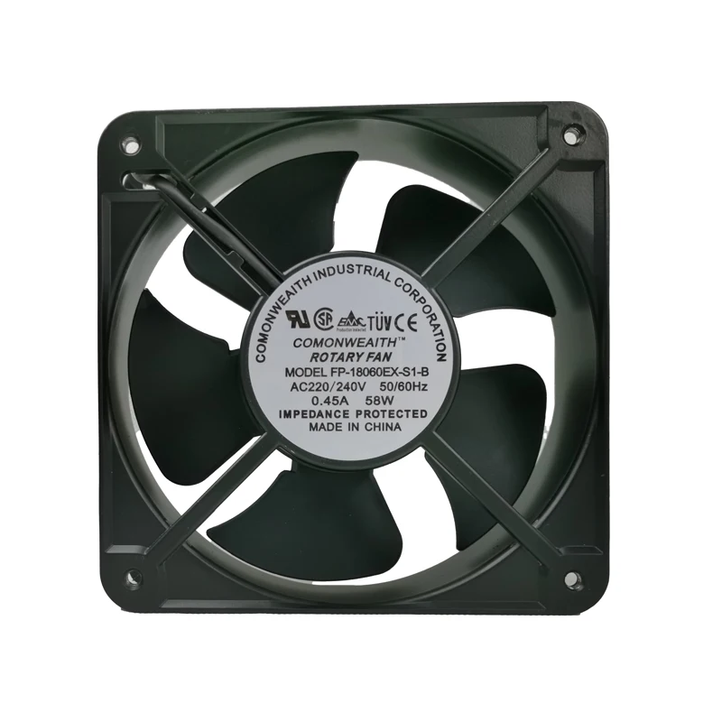 FP-18060EX-S1-B 180x180x60mm AC220V 0.45A 60W 18cm AC Cooling Fan for Industrial Equipment