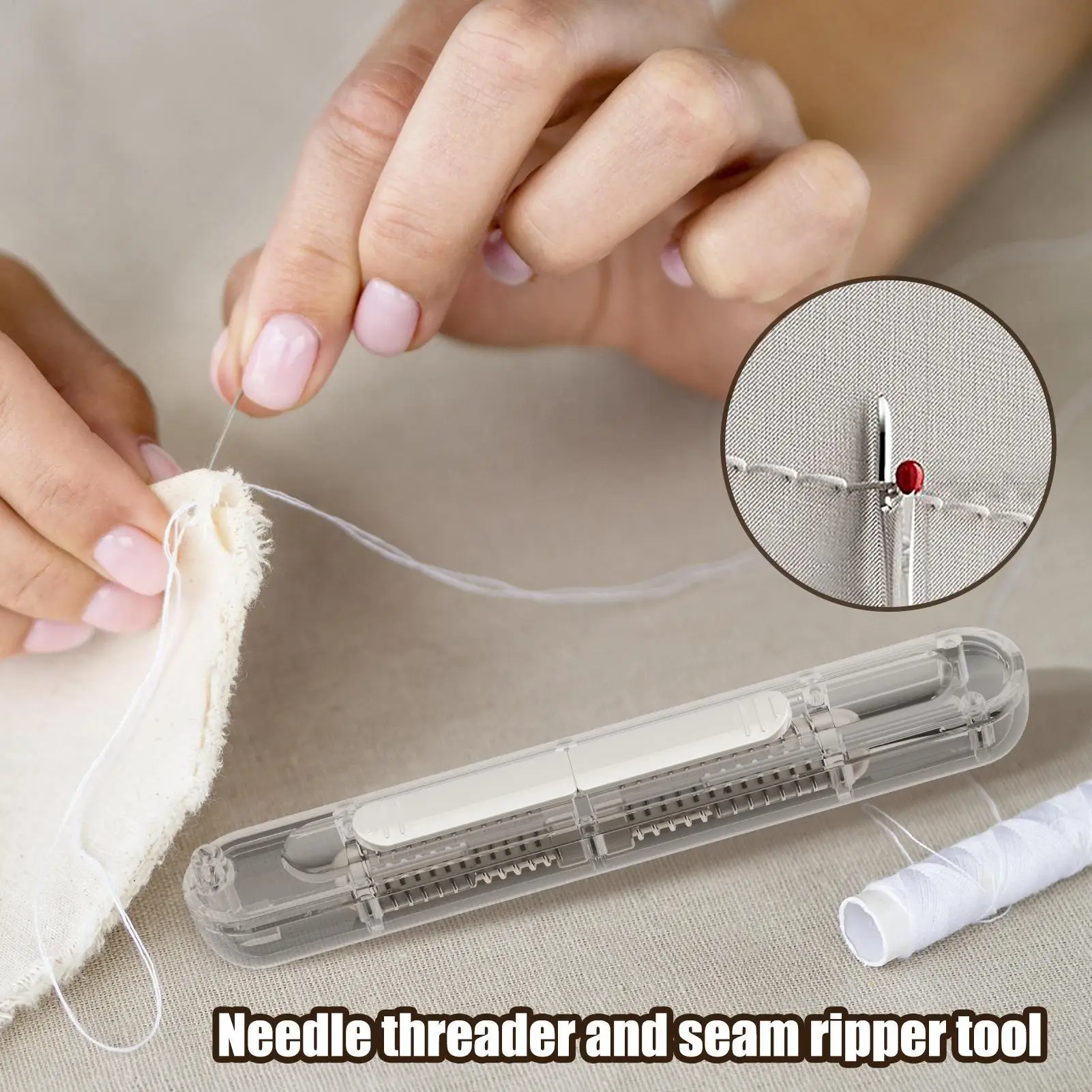 바늘 꿰는 도구 2-in-1 자동 자수 공예 도구 테이프스트리 퀼팅 봉제 리퍼 펠트 가죽 캔버스 데님 초보자용