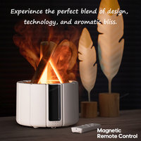 Hogar KINSCOTER Simulated Flame Aroma Diffuser Bonfire Air Humidifier Ultrasonic Cool Mist Maker Fogger LED Essential Oil Lamp D