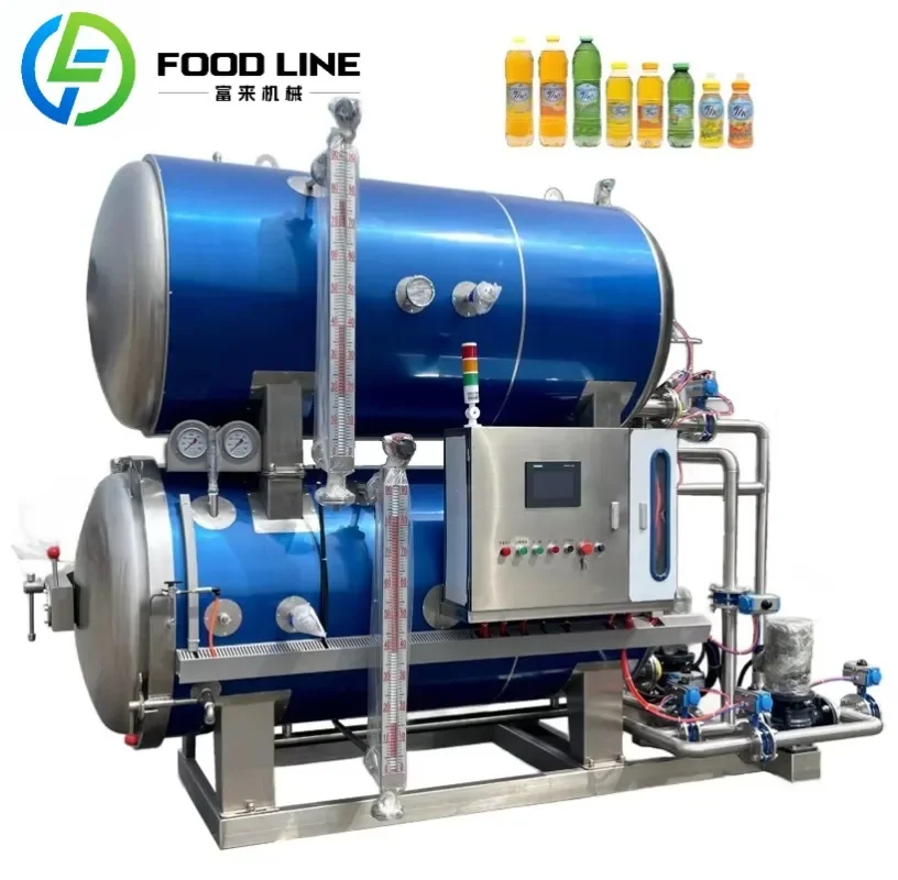 Retort Sterilizer Food Sterilizer Machine High Pressure Steam Water Spray for Pouch Packaging Canned Beverage OME