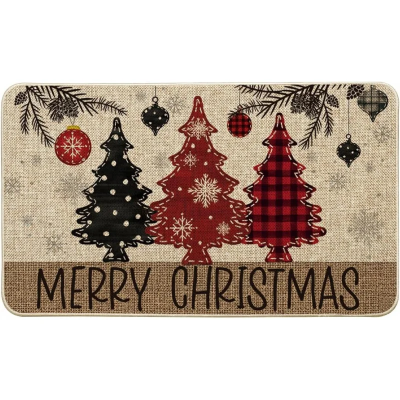 

Christmas red decoration by mat, winter home indoor and outdoor anti slip floor mat