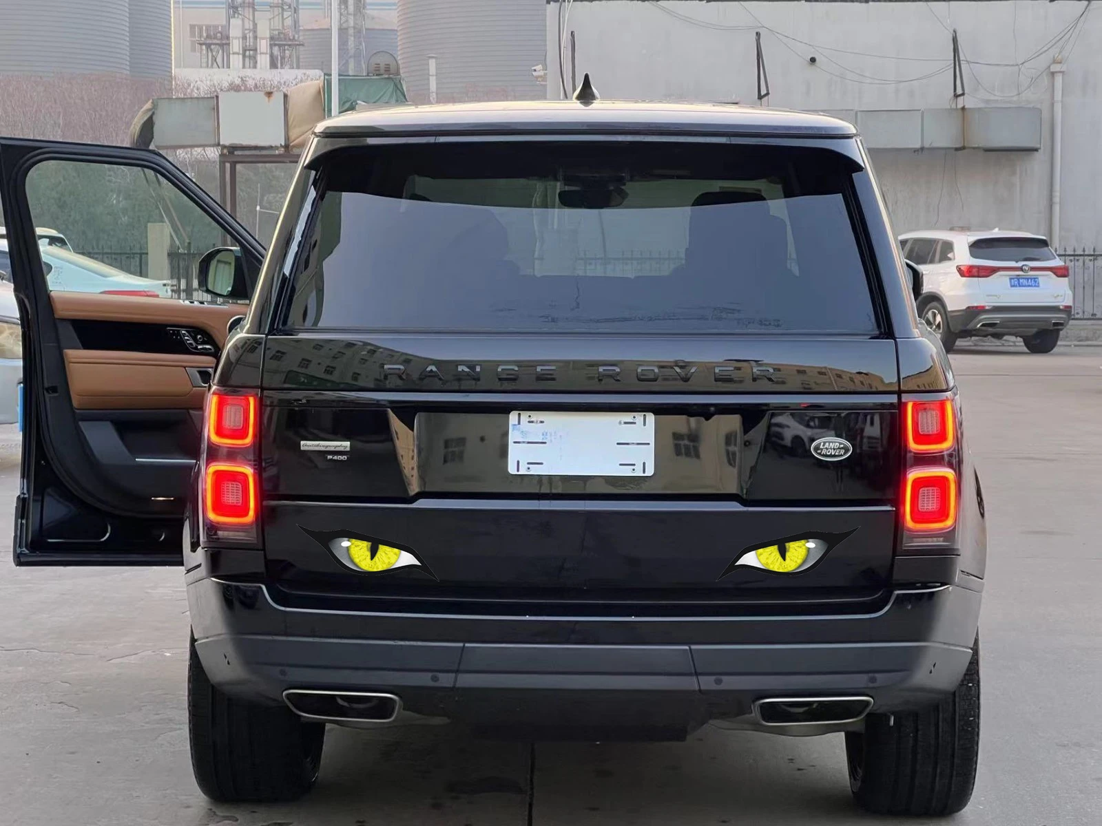 

2PCS Motorcycle 3D Stereo Reflective Cat Eyes Sticker Creative Rearview Mirror Decal for Motorbike Decoration Stickers