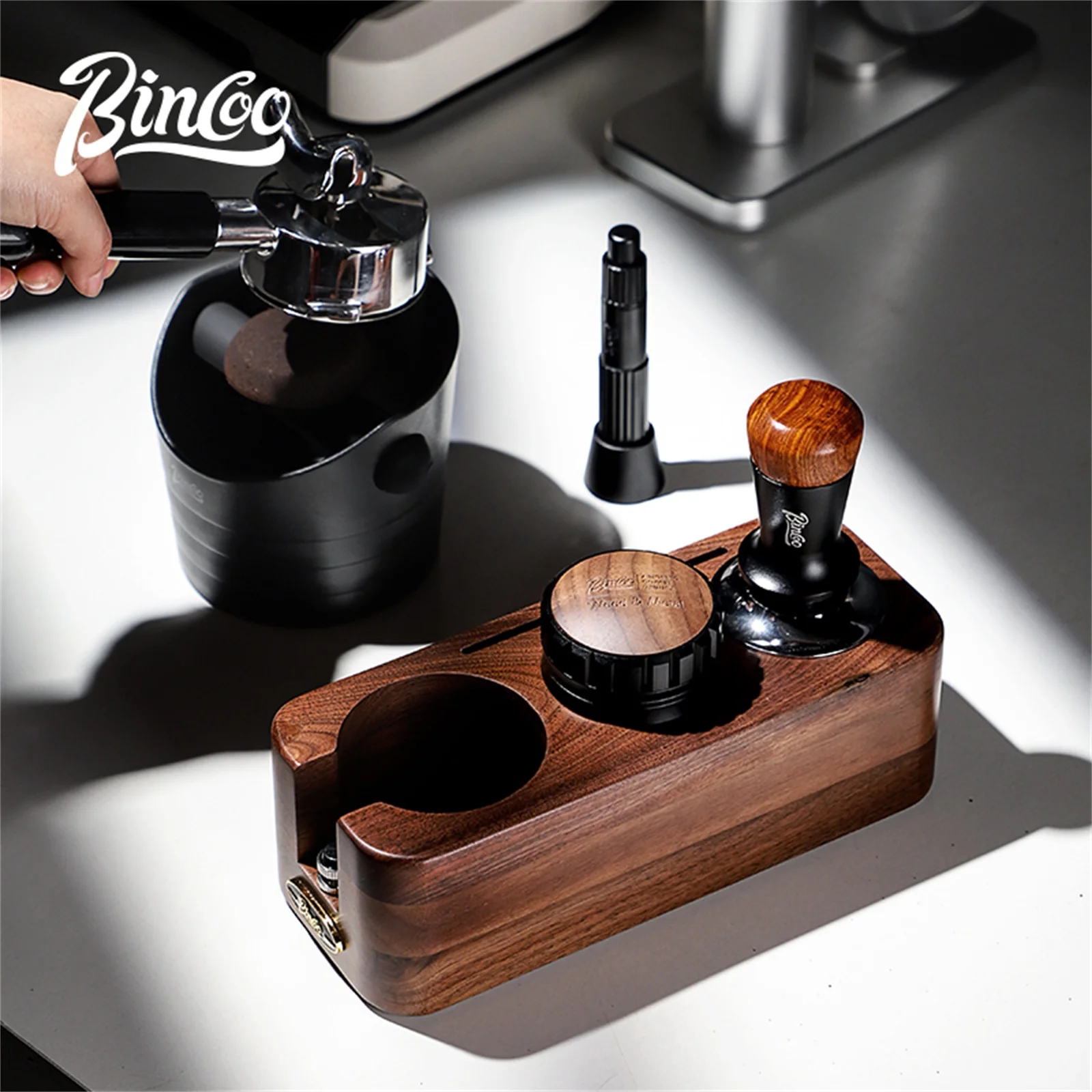 

BINCOO Coffee Mashing Pad Tamper Station Portable Filter Bracket 51/53/58mm Dispenser Espresso Tools Coffee Barista Accessories
