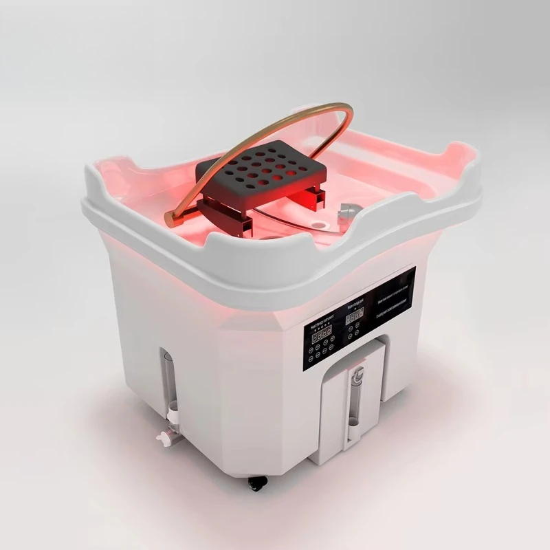 

No Plumbing Portable Acrylic Shampoo Bowl Hair Wash Basin Shampoo Bowl with Waterfall Head Circulation