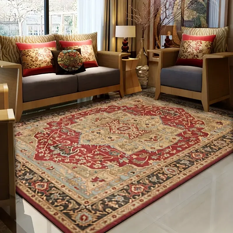 

VIKAMA Bohemian-Style Rug Stain-Resistant and Durable Entrance Hallway Doormat Living Room Sofa Rug Home Furnishing