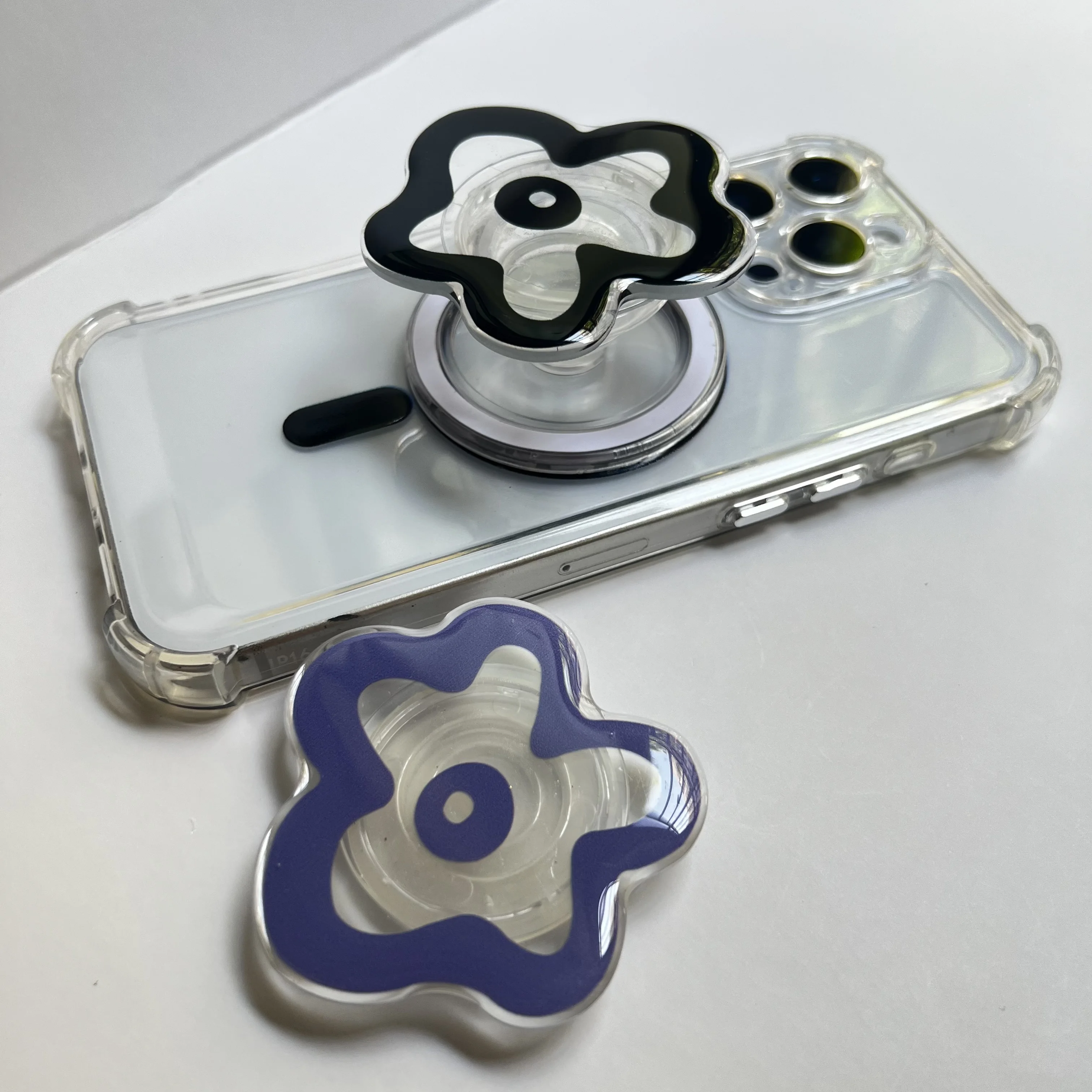 

Korean INS Thick Lines Flower Phone Holder Griptok Finger Ring Support For IPhone Samsung Cases Socket Bracket Girl Gift