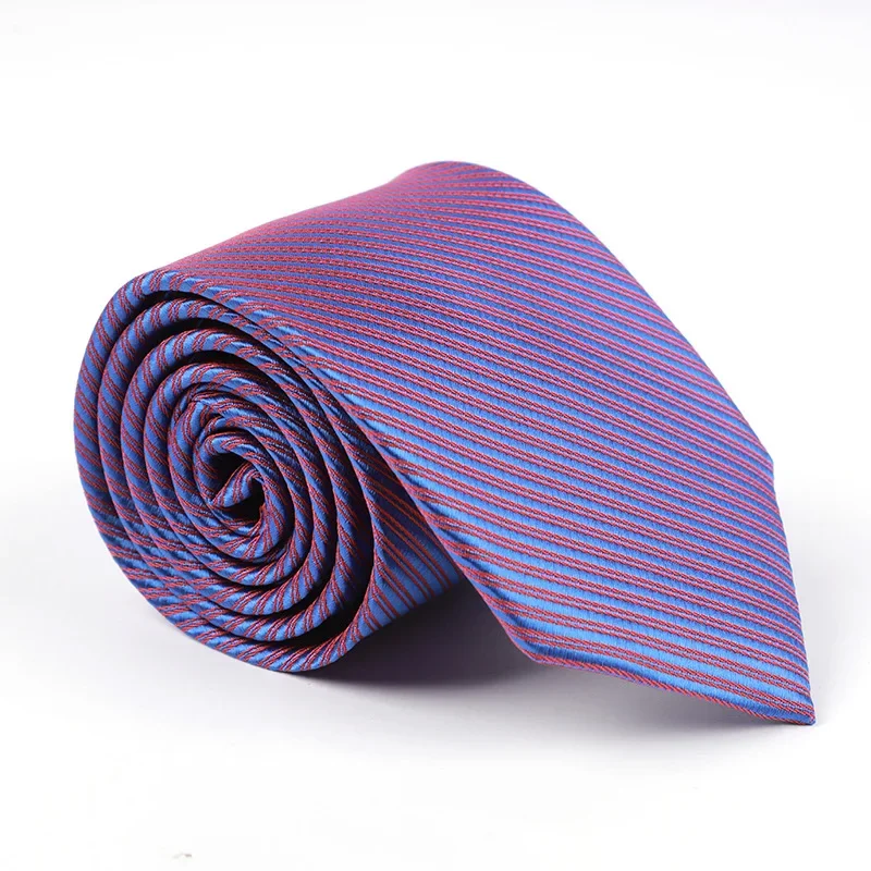 New men's fashionable and casual trend, solid color, thick and thin stripes, 8cm hand tie, business wedding tie