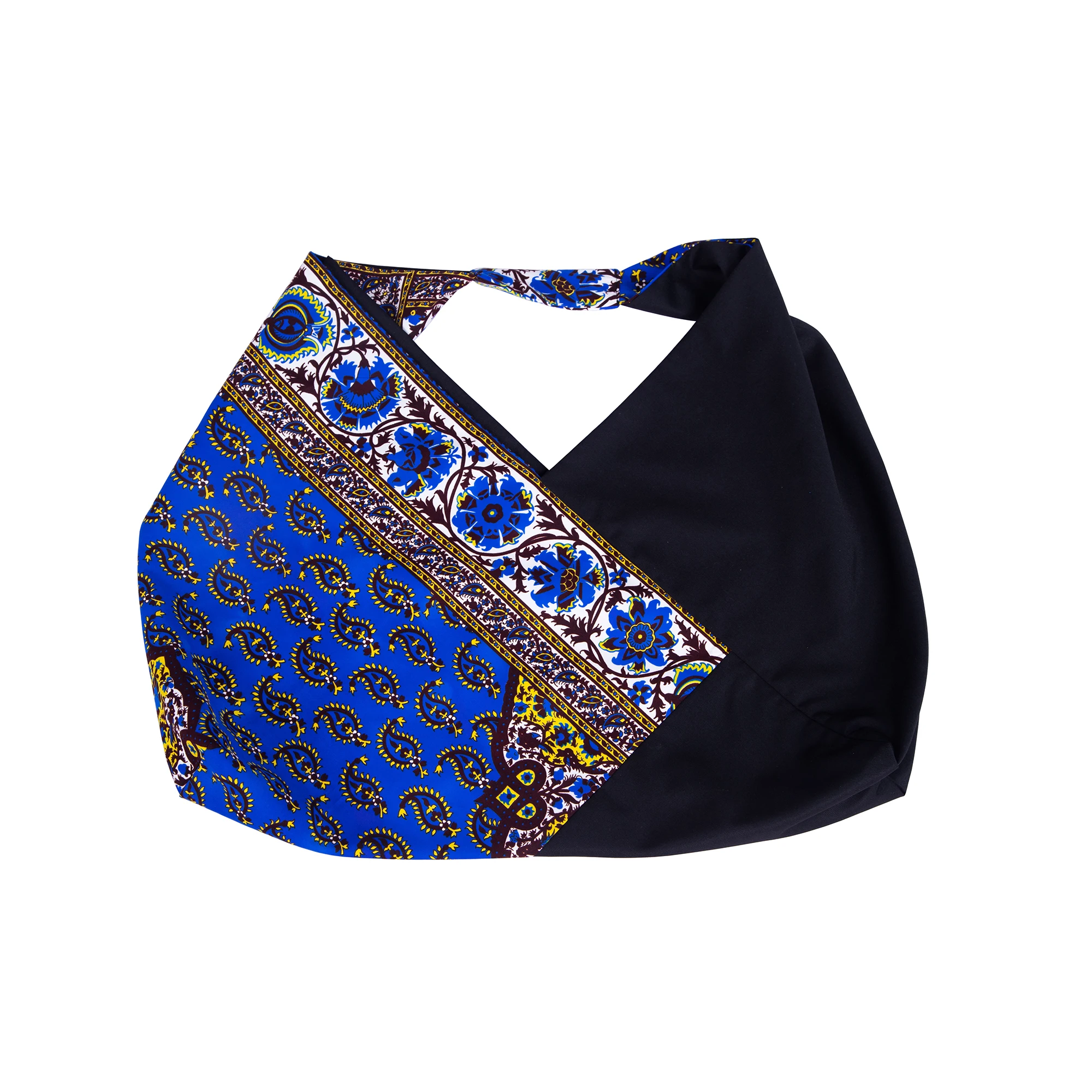 African Batik Fabric Contrast Color Shoulder Bag Large Capacity Underarm Bag for Daily and Festival Patchwork Handbags Wyb1041