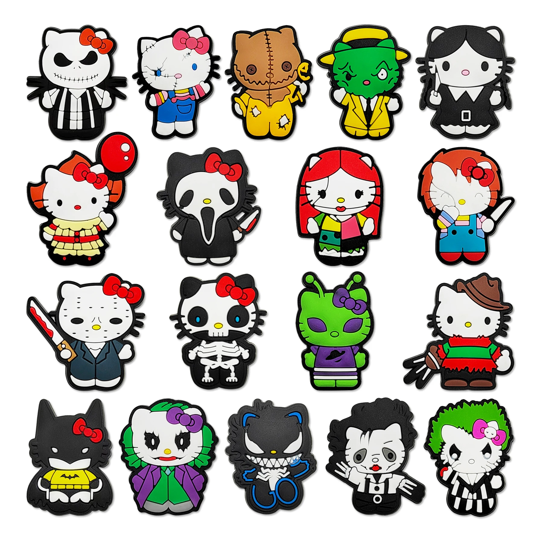 Mesuca 18-100pcs Halloween Cat Shoe Charms For Sandals,Shoe Decoration Accessories Shoe Pins Great Gift For Men Wom