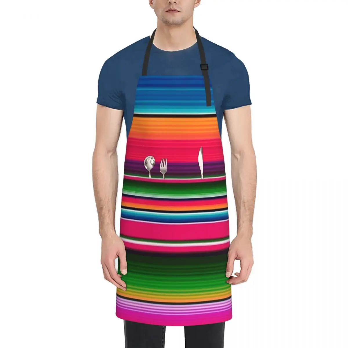 

Mexican Blanket Striped Fiesta Serape Apron custom women's kitchen beauty master Kitchens Men Apron