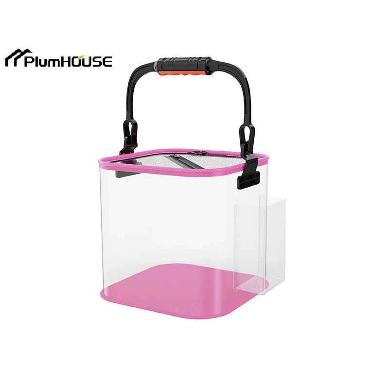 1Pcs Catch And Release Plastic Beach Aquarium With Side Pockets ,Upgraded Side Pockets Design