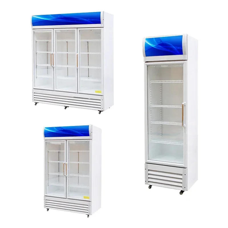 

One, two, three doors supermarket glass door beverage display refrigerator cooler