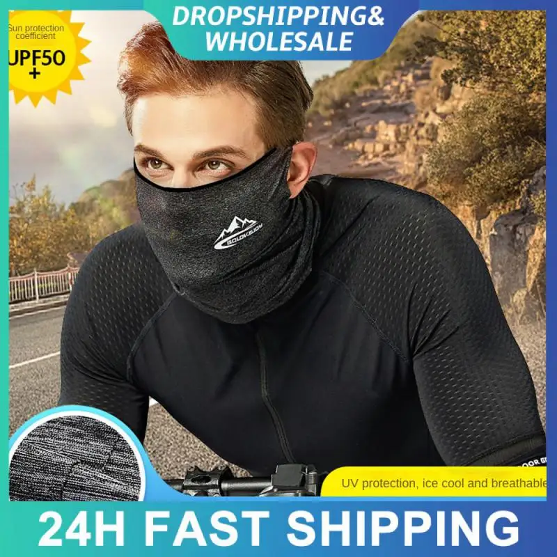 Sweat-absorbing Quick-drying Ice Silk Sunscreen Square Fine Fine Weaving Process Ice Silk Fabric Cycling Mask 3d Cutting Mask