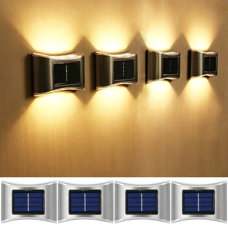 Outdoor Solar LED Wall Lights 6LEDS Waterproof Garden Fance Decoration Lights For Patio Balcony Yard Porch