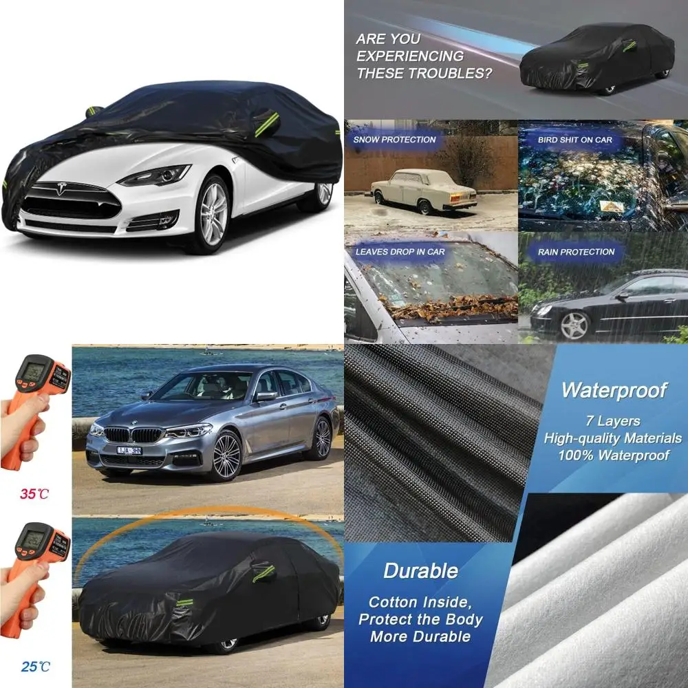 

7-слойный автомобильный чехол на заказ для Tesla Model 3, 2017-2025, водонепроницаемая защита на открытом воздухе от солнца, дождя, пыли, снега